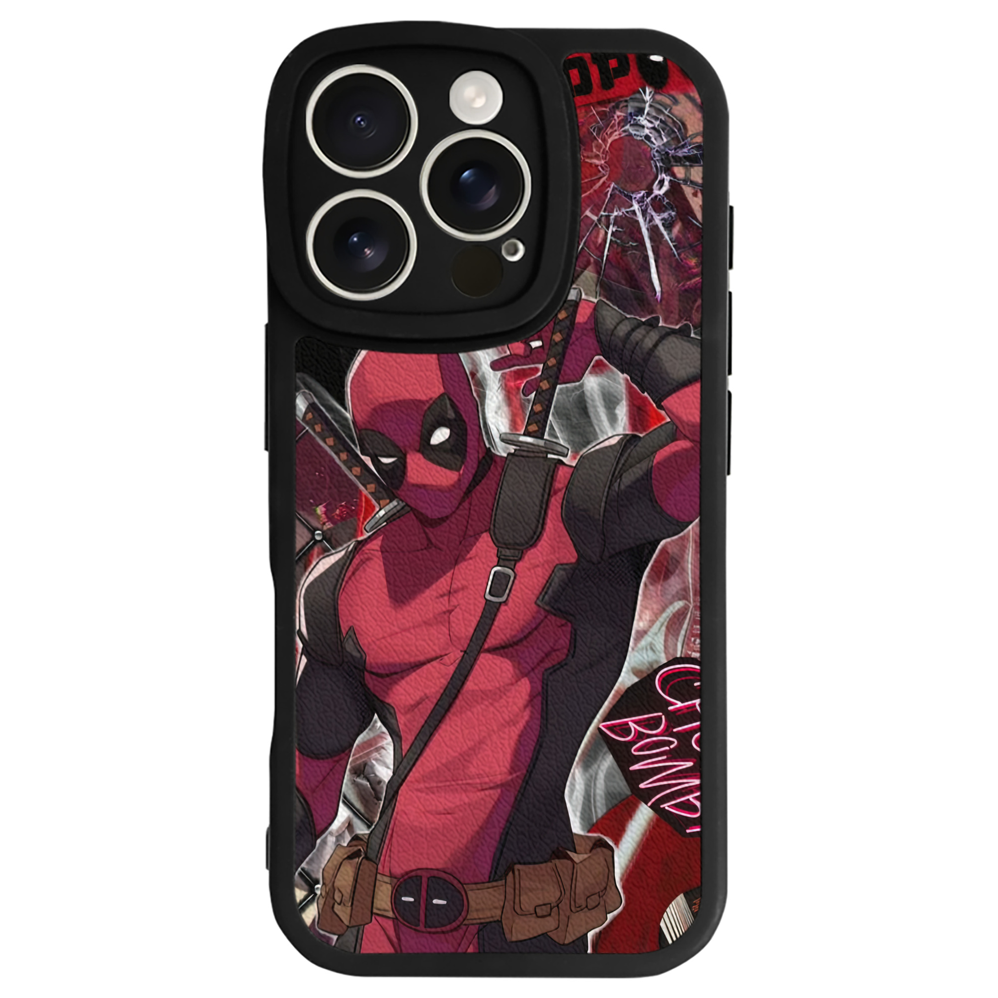 （画像用） Deadpool デッドプール 【iPhone 16シリーズ対応】シリコンスマホケース（レザー調） 材質：シリコン